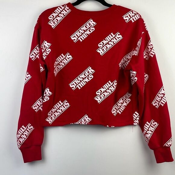 Women's Netflix Stranger Things Graphic Print Sweatshirt Bright Red Small - Picture 7 of 8